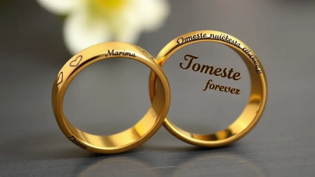 Engraving on wedding rings