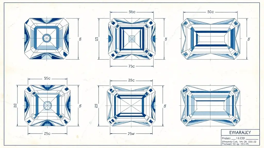 Emerald cut stones (rectangular cut)