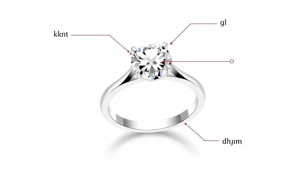 scheme of a classic engagement ring with one center diamond